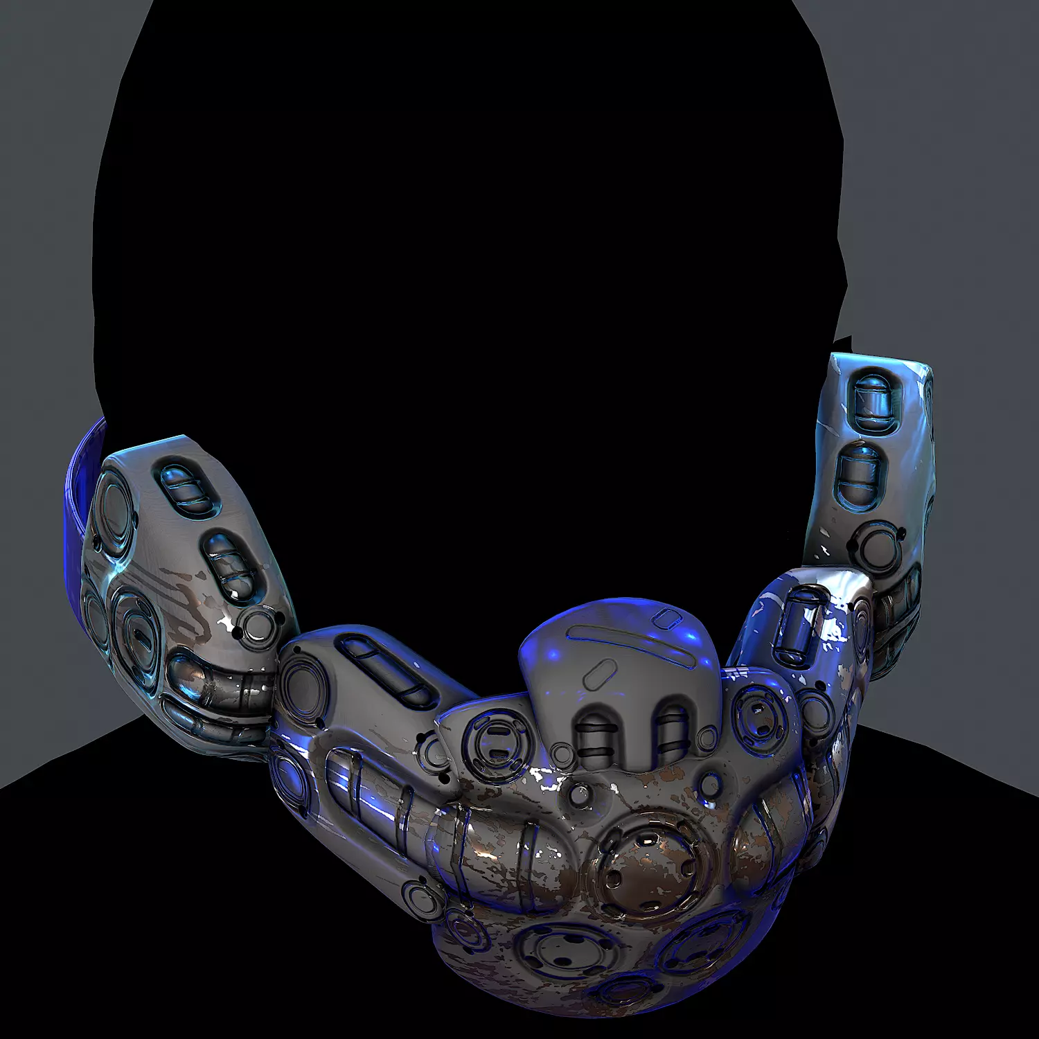 Gas mask helmet 3d model scifi Low-poly Low-poly 3D model_0