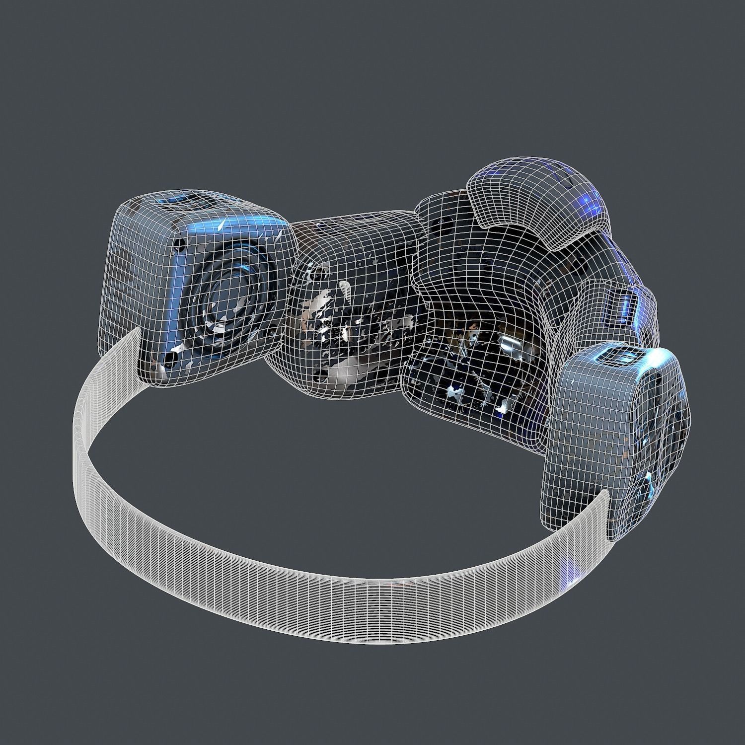 Gas mask helmet 3d model scifi Low-poly Low-poly 3D model_9