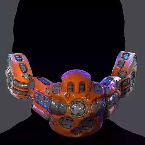 Gas mask helmet 3d model scifi Low-poly