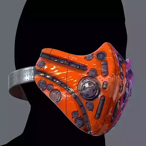 Gas mask helmet 3d model scifi Low-poly
