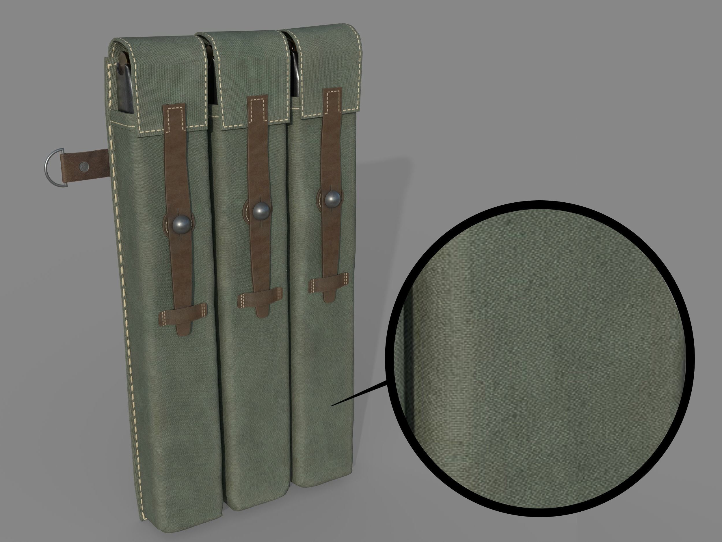 World War II - MP40 Submachine Gun - PBR and Game Ready Low-poly 3D model_22