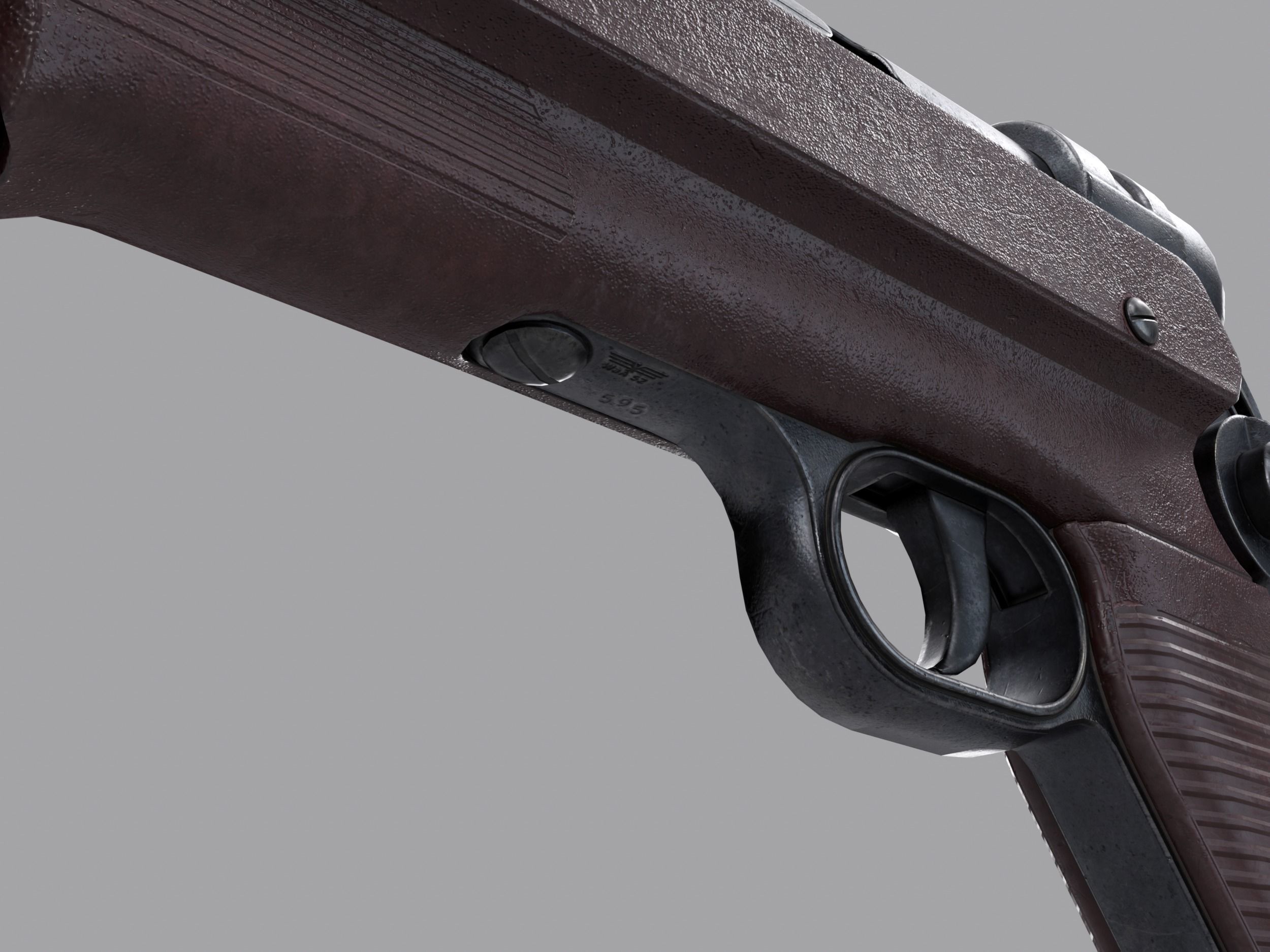 World War II - MP40 Submachine Gun - PBR and Game Ready Low-poly 3D model_15