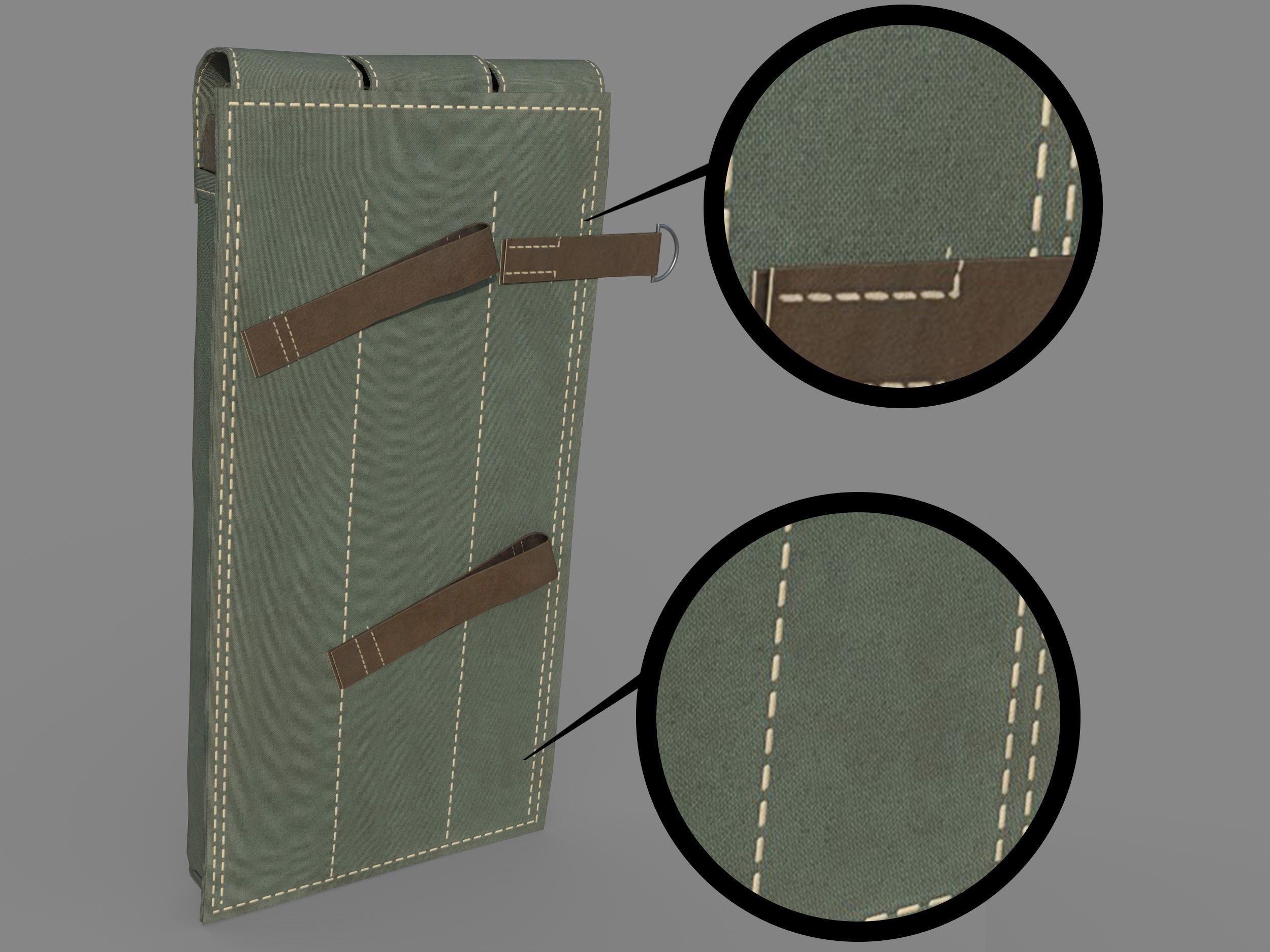 World War II - MP40 Submachine Gun - PBR and Game Ready Low-poly 3D model_23