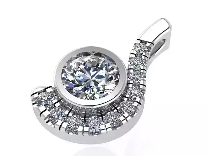 round diamond fashion pendant 0087