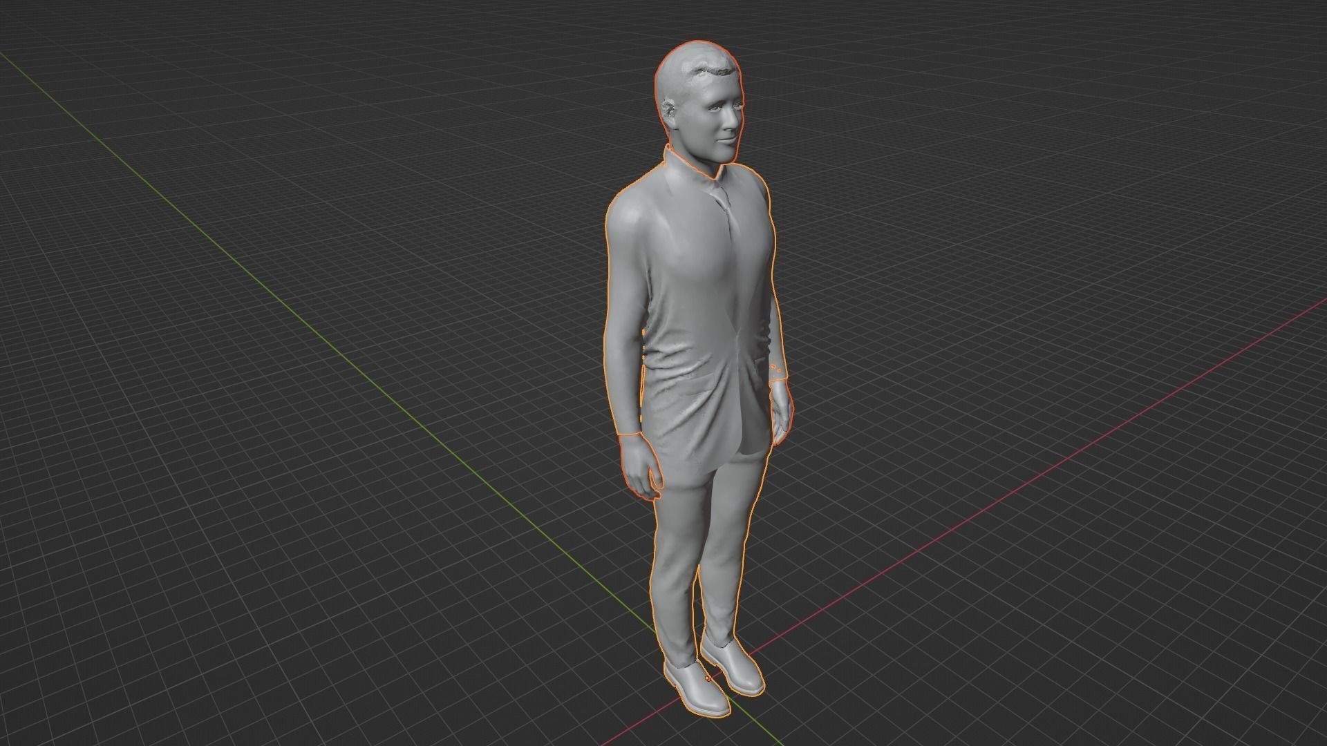 Clive Owen Low-poly 3D model_8