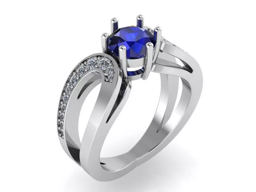 solitaire ring 0089 3D print model_0