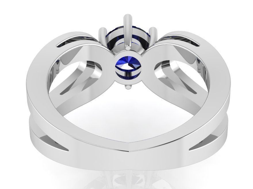 solitaire ring 0089 3D print model_3