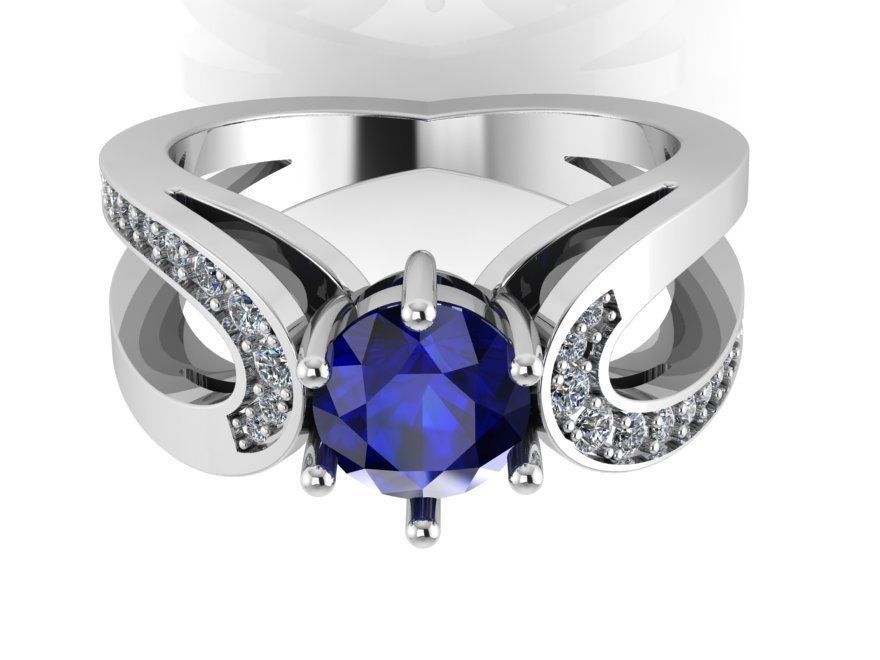 solitaire ring 0089 3D print model_2