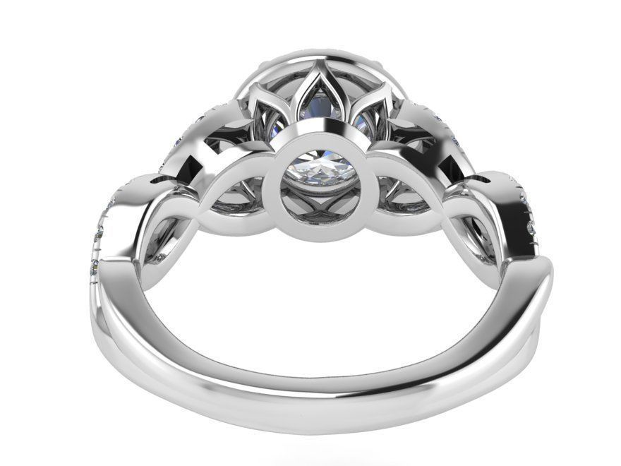 round halo twisted ring 0091 3D print model_2
