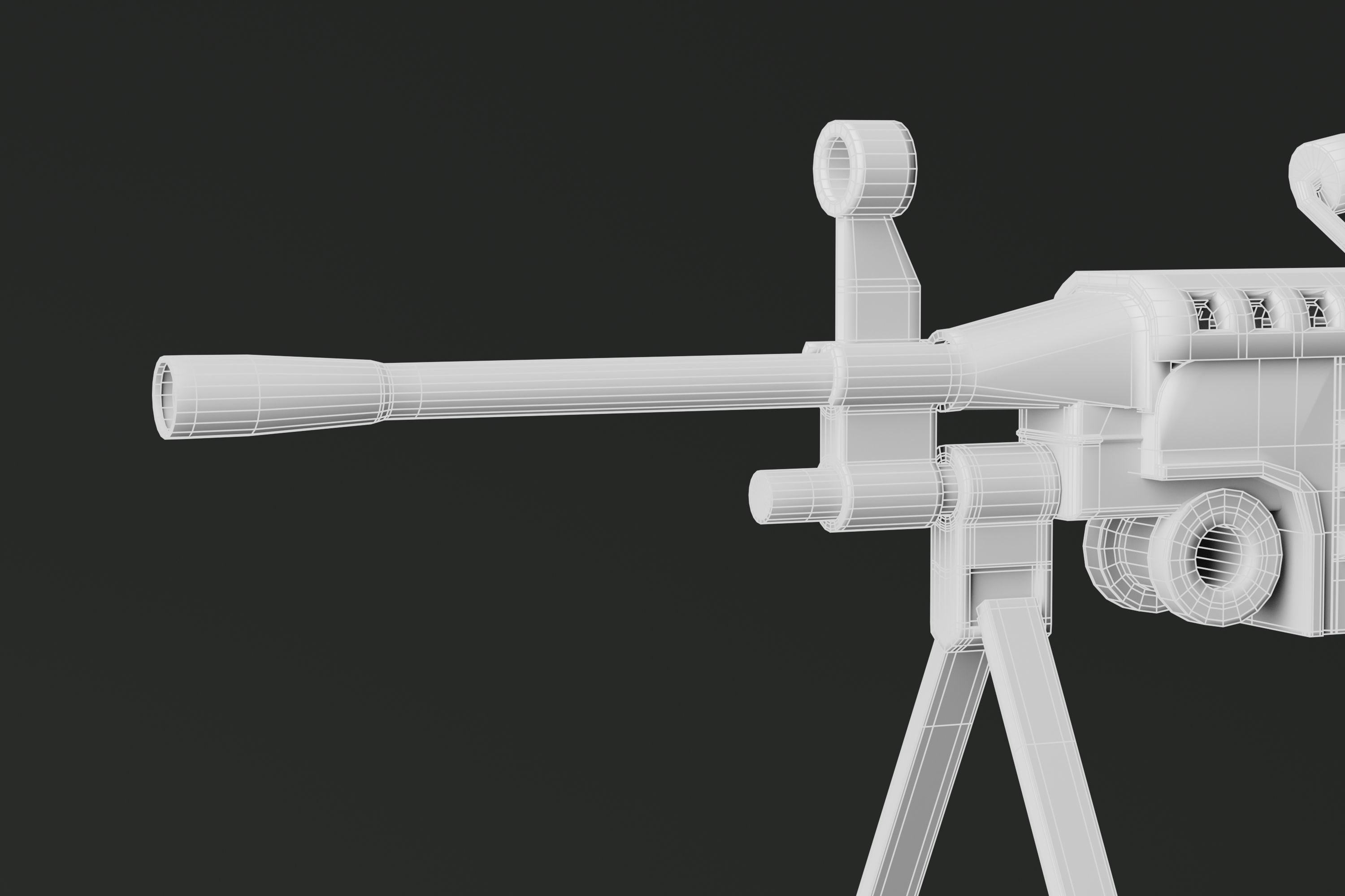 Machine Rifle Low-poly 3D model_12
