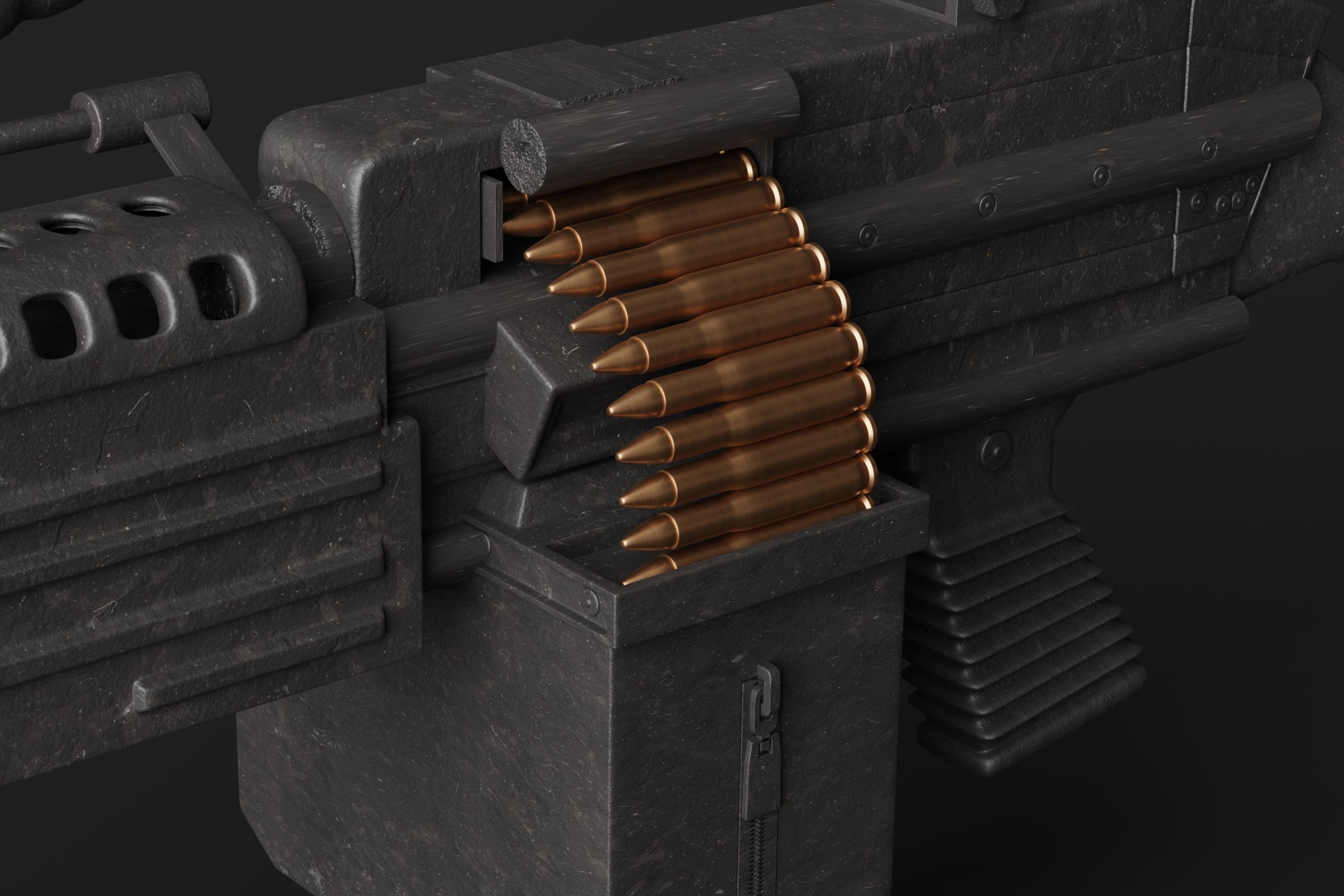 Machine Rifle Low-poly 3D model_7