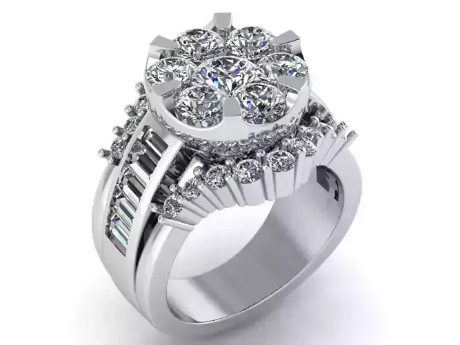 round shape illusion setting ring 0093