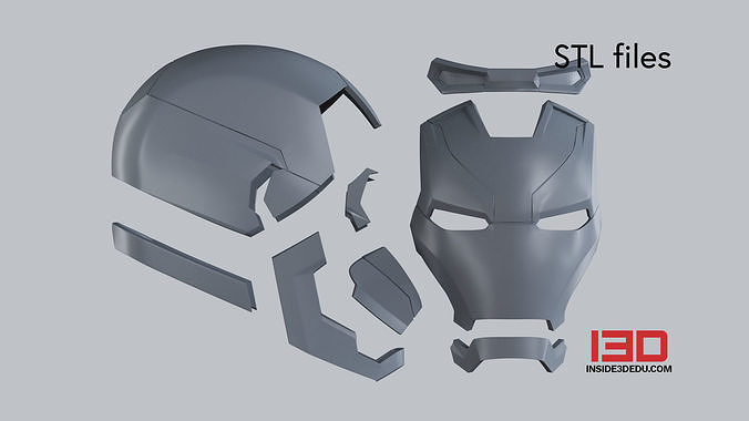 Ironman mark 47 3d printable helmet SLT 3D print model