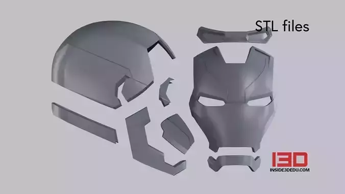 Ironman mark 47 3d printable helmet SLT