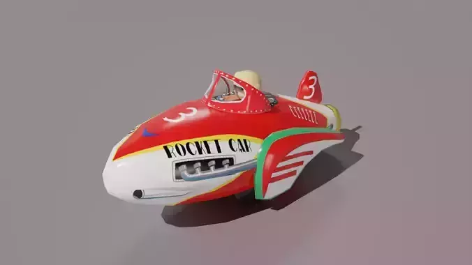 Antique Tin Toy Rocket Car