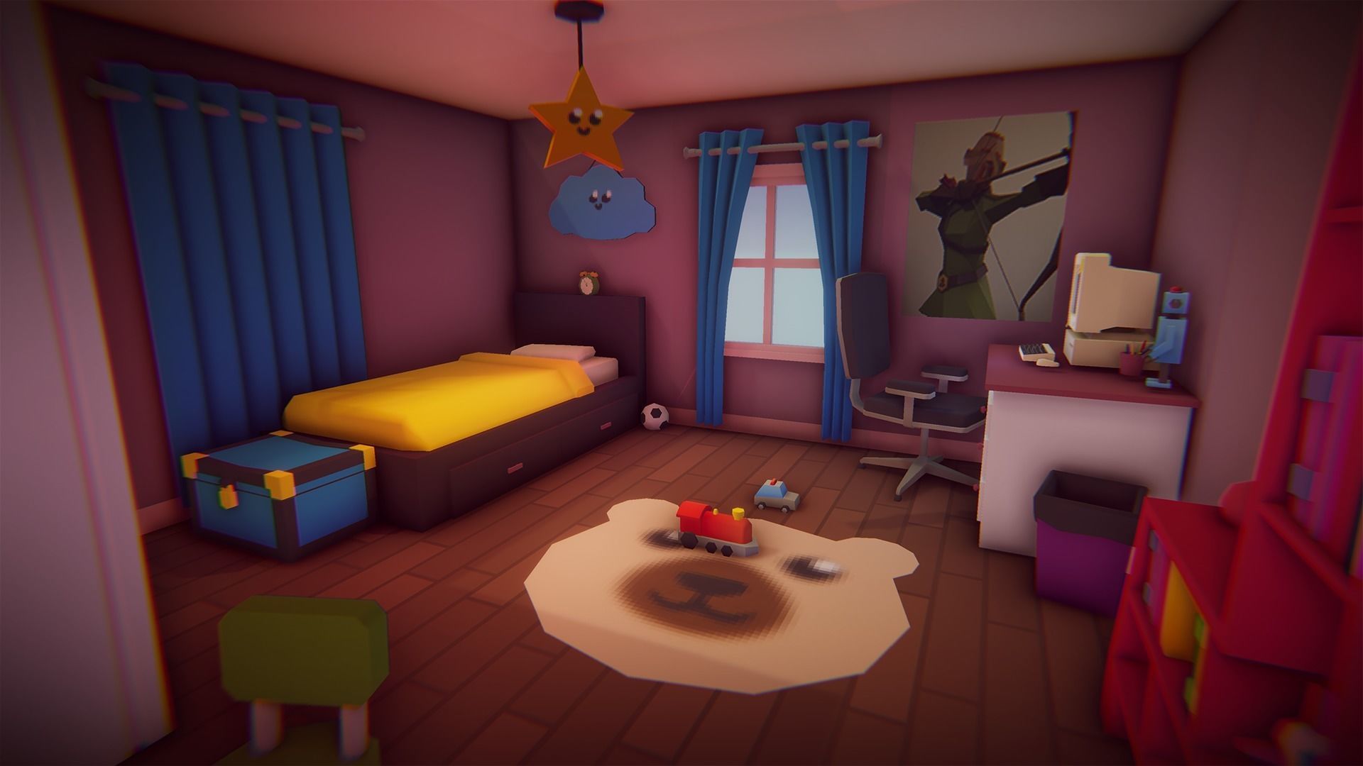Low Poly House Interior Low-poly 3D model_7
