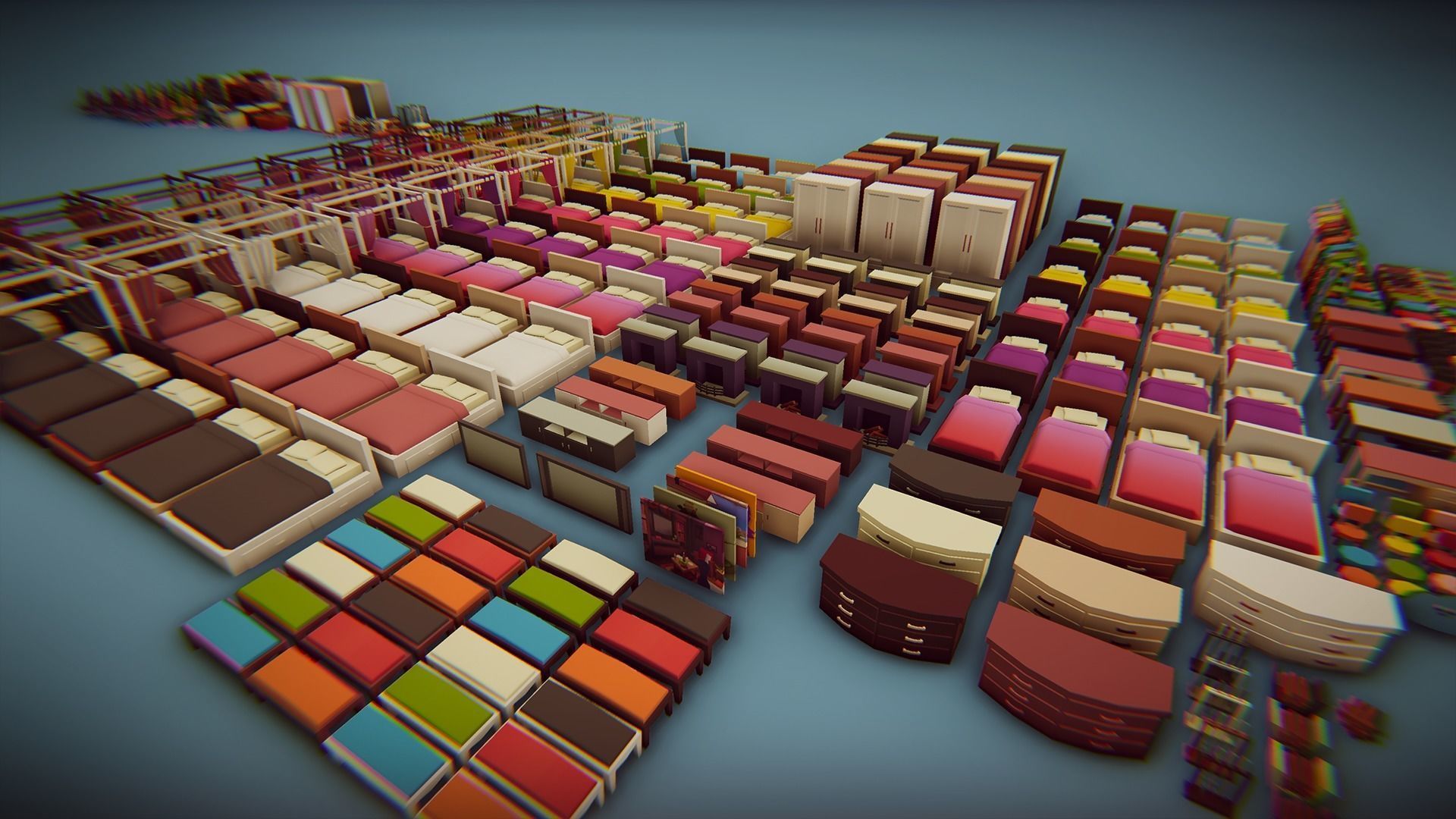 Low Poly House Interior Low-poly 3D model_10