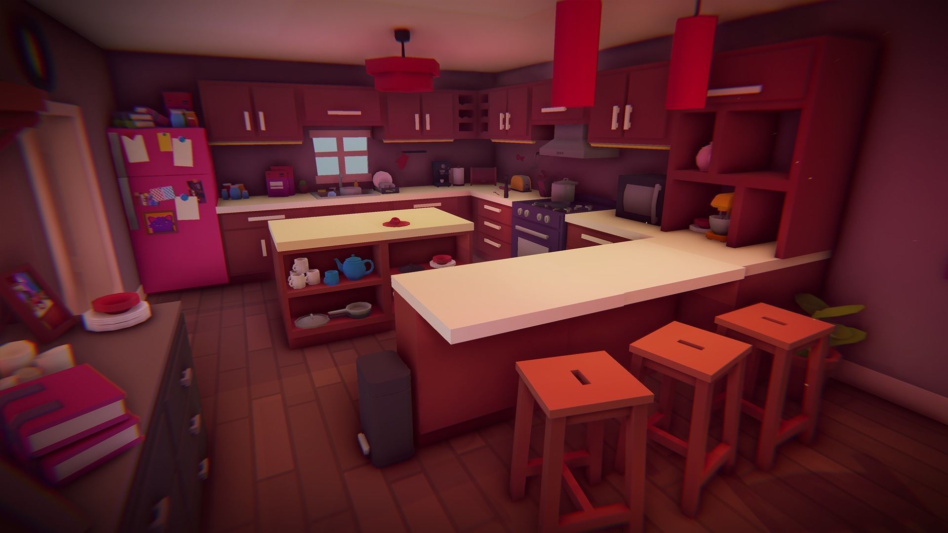 Low Poly House Interior Low-poly 3D model_9