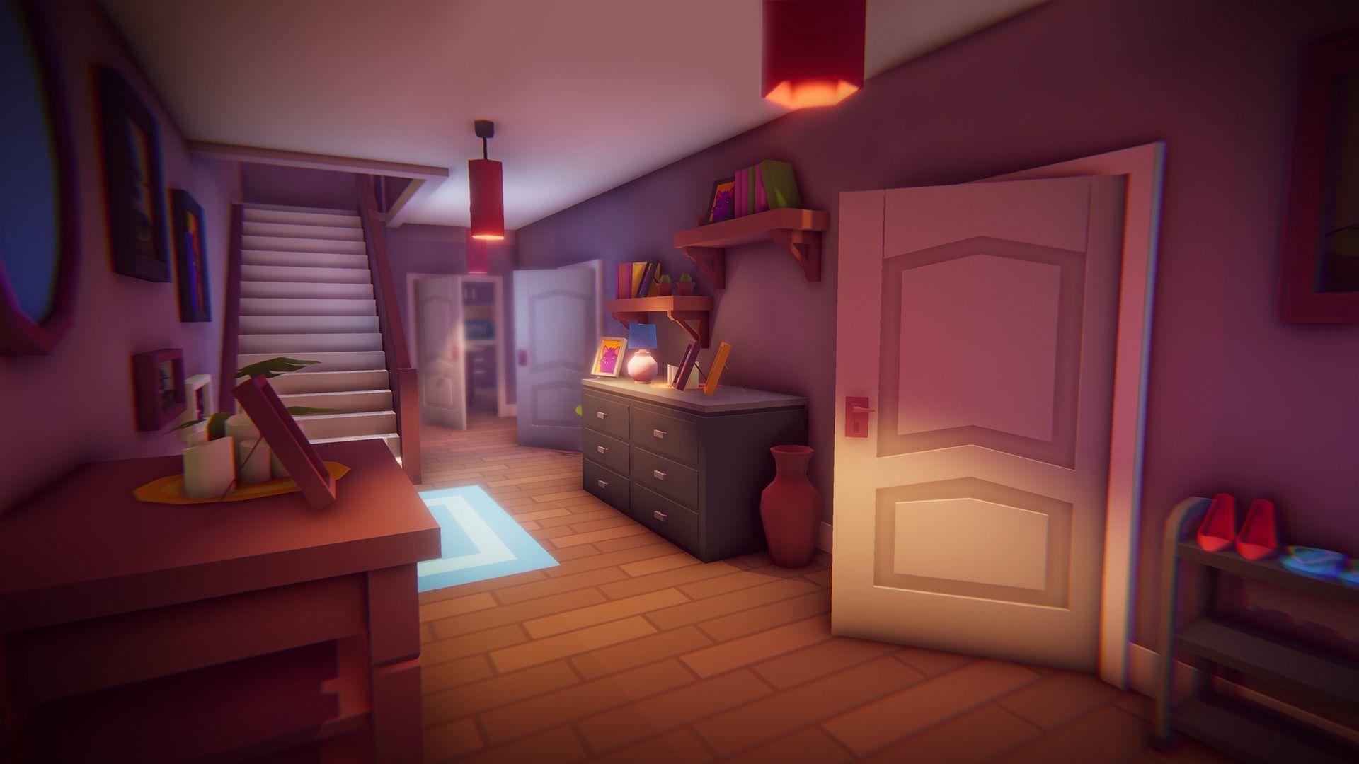 Low Poly House Interior Low-poly 3D model_4