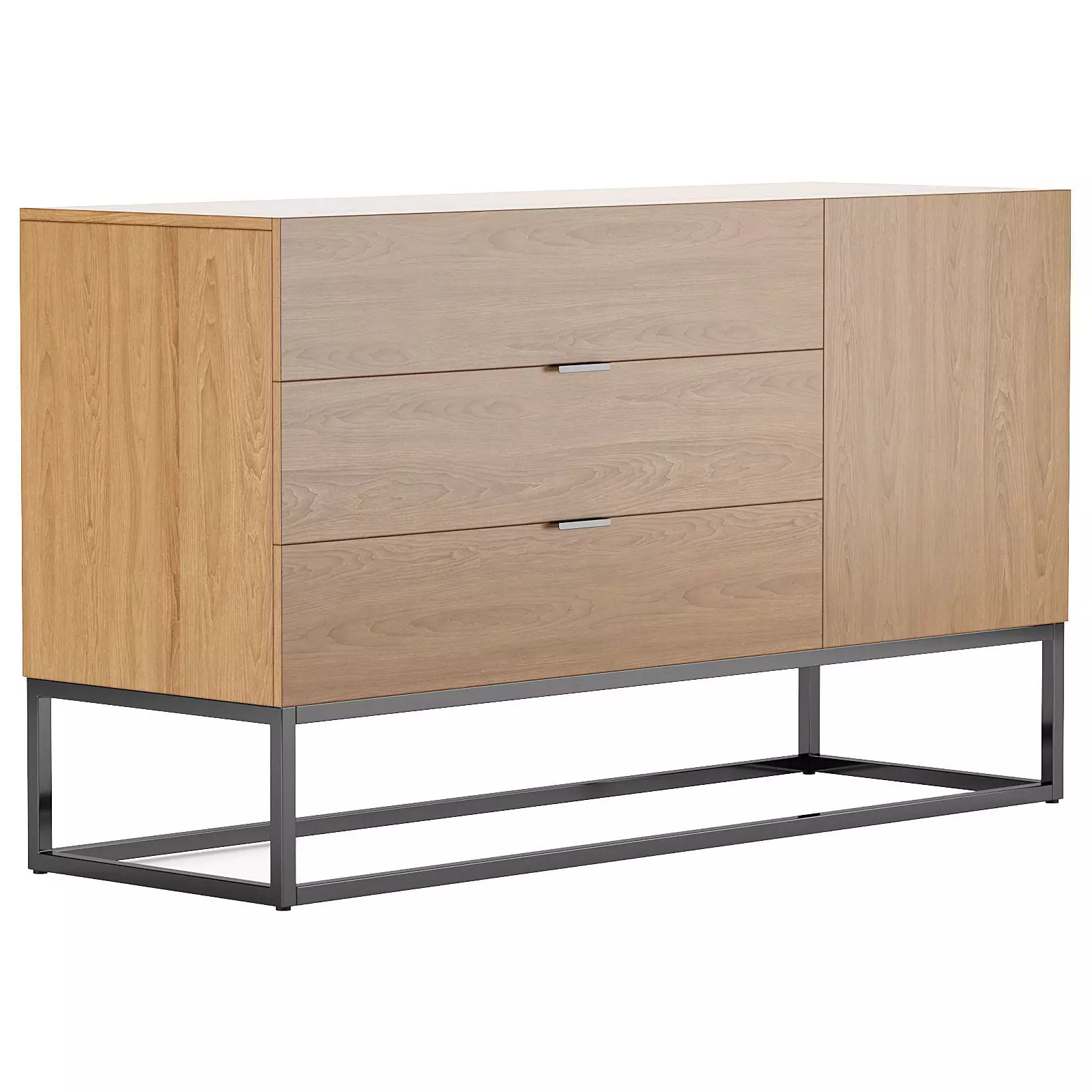 Acket modern sideboard with three drawers Low-poly 3D model