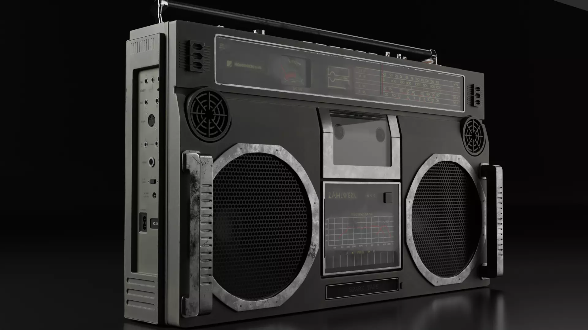 Cassette Recorder Low-poly 3D model_0