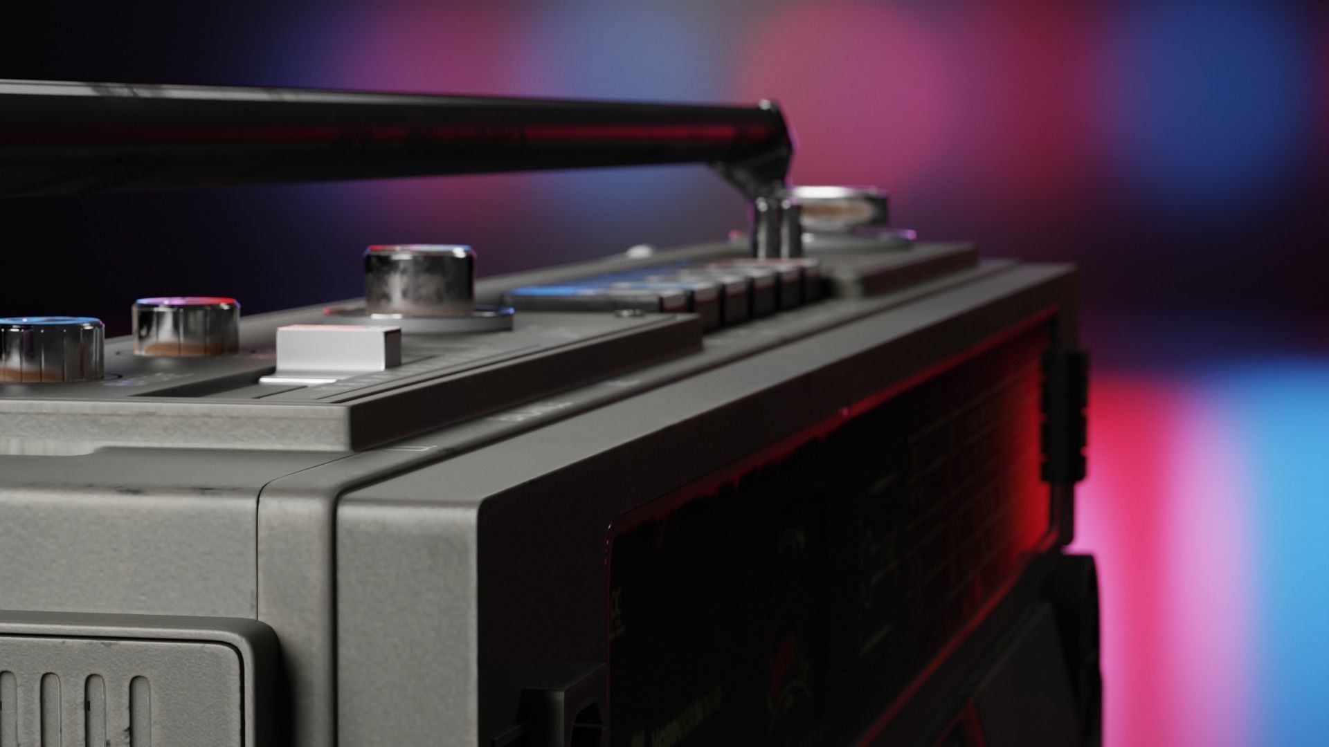 Cassette Recorder Low-poly 3D model_6