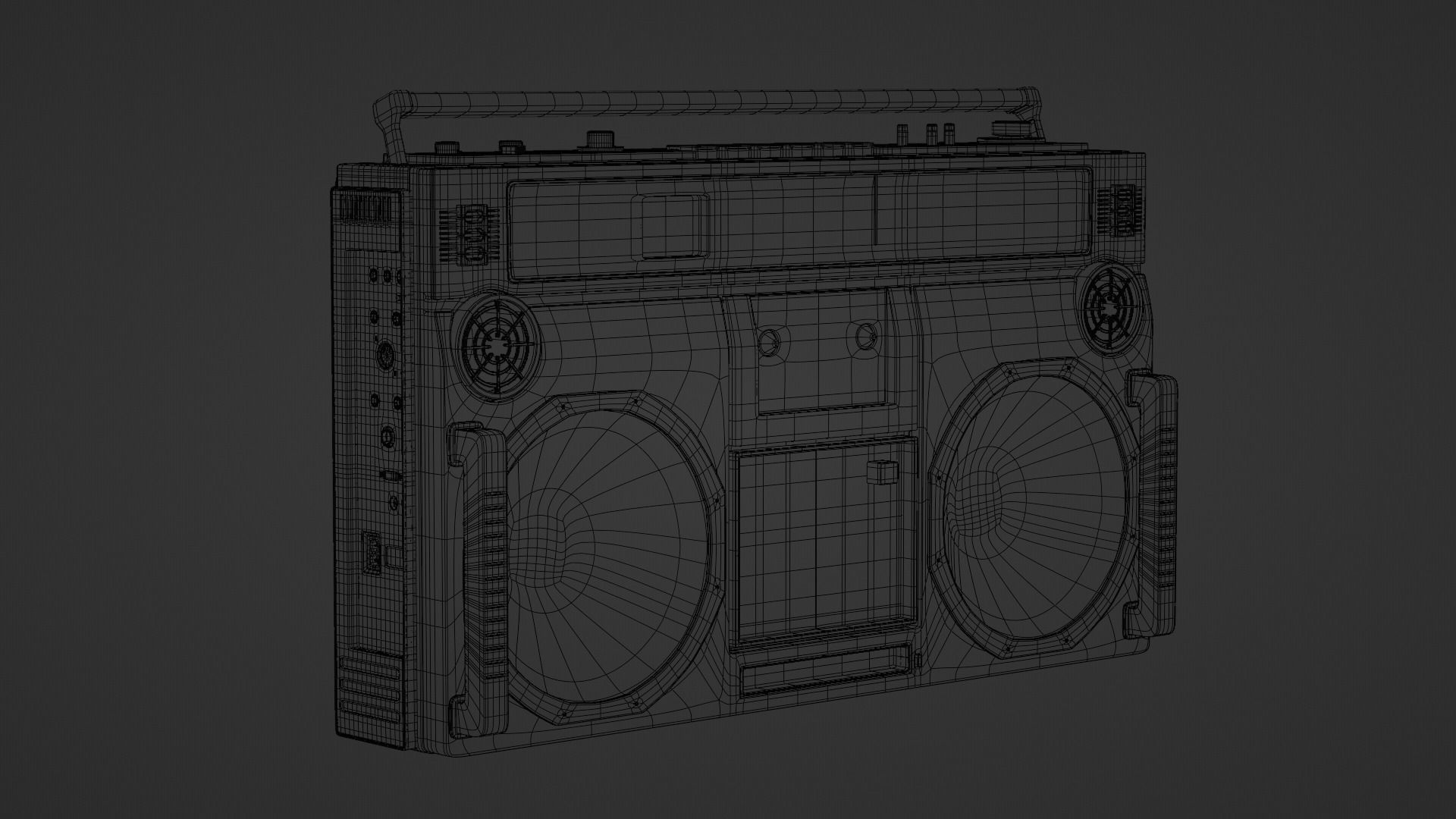 Cassette Recorder Low-poly 3D model_11