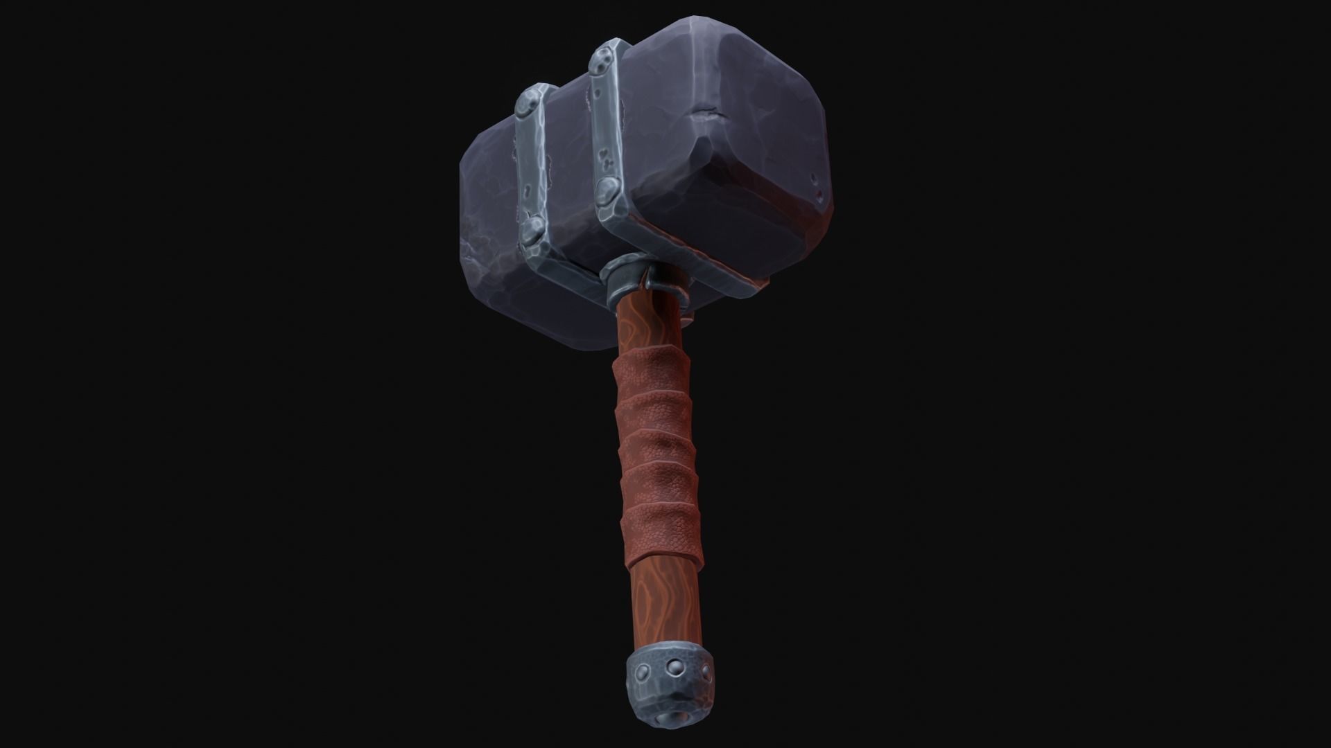 Stylized Hammer Low poly game ready Low-poly 3D model_2