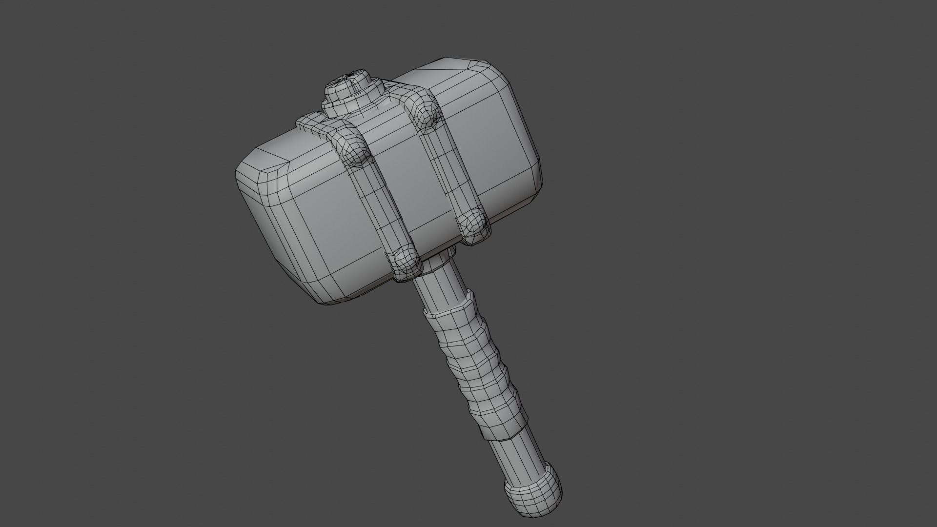 Stylized Hammer Low poly game ready Low-poly 3D model_8