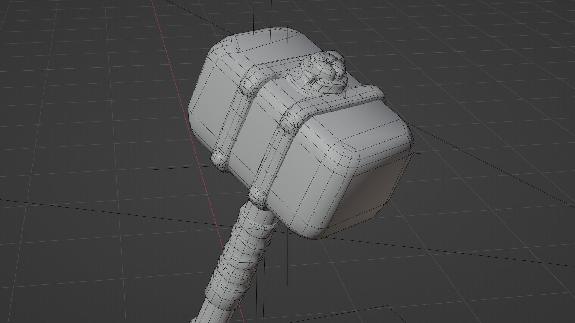 Stylized Hammer Low poly game ready Low-poly 3D model_6