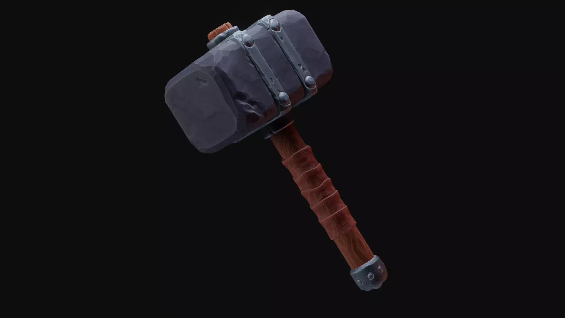 Stylized Hammer Low poly game ready Low-poly 3D model_0