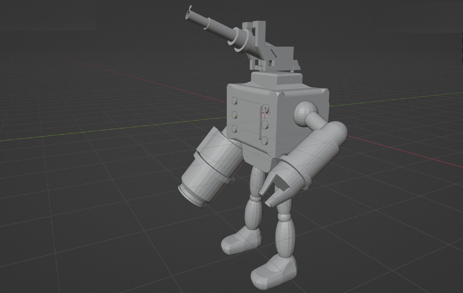 Low Poly Robot X with neon lights 3D model_6