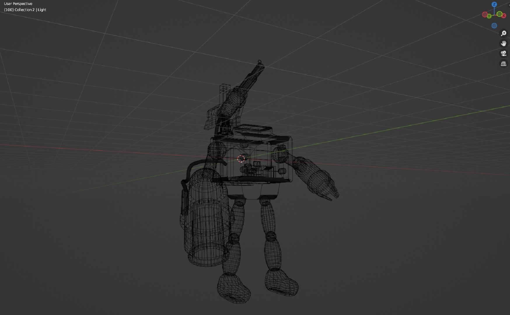 Low Poly Robot X with neon lights 3D model_7