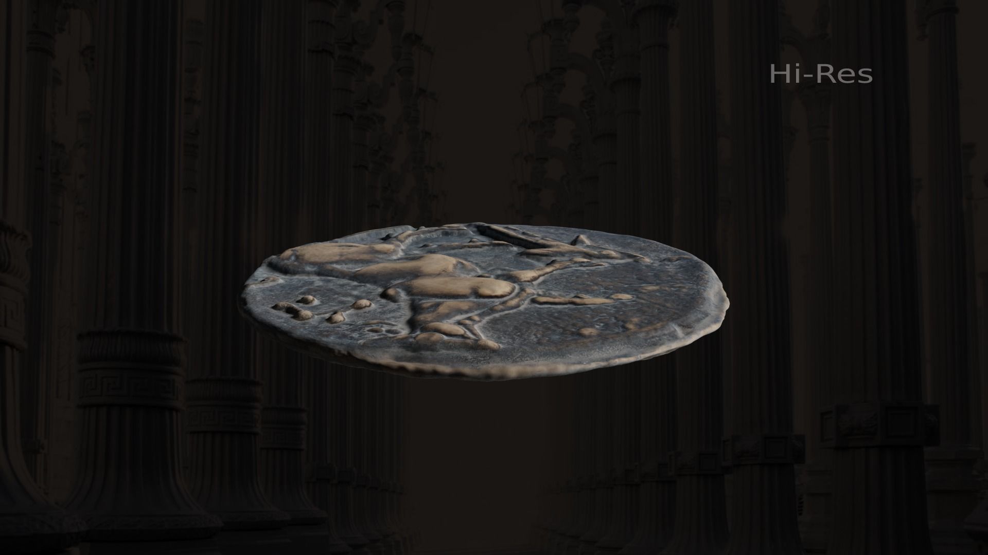 Ancient coin ALEXANDER Low-poly 3D model_3