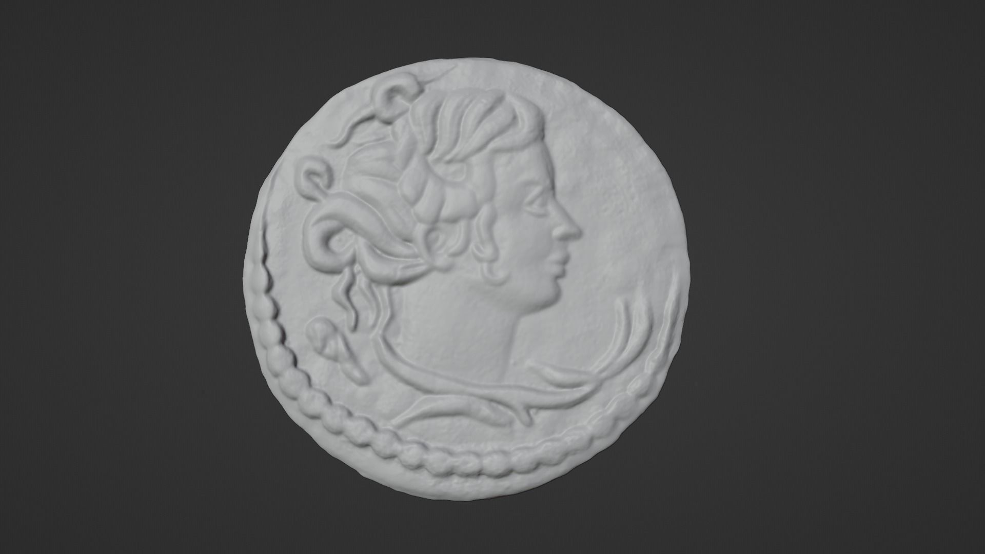 Ancient coin ALEXANDER Low-poly 3D model_11
