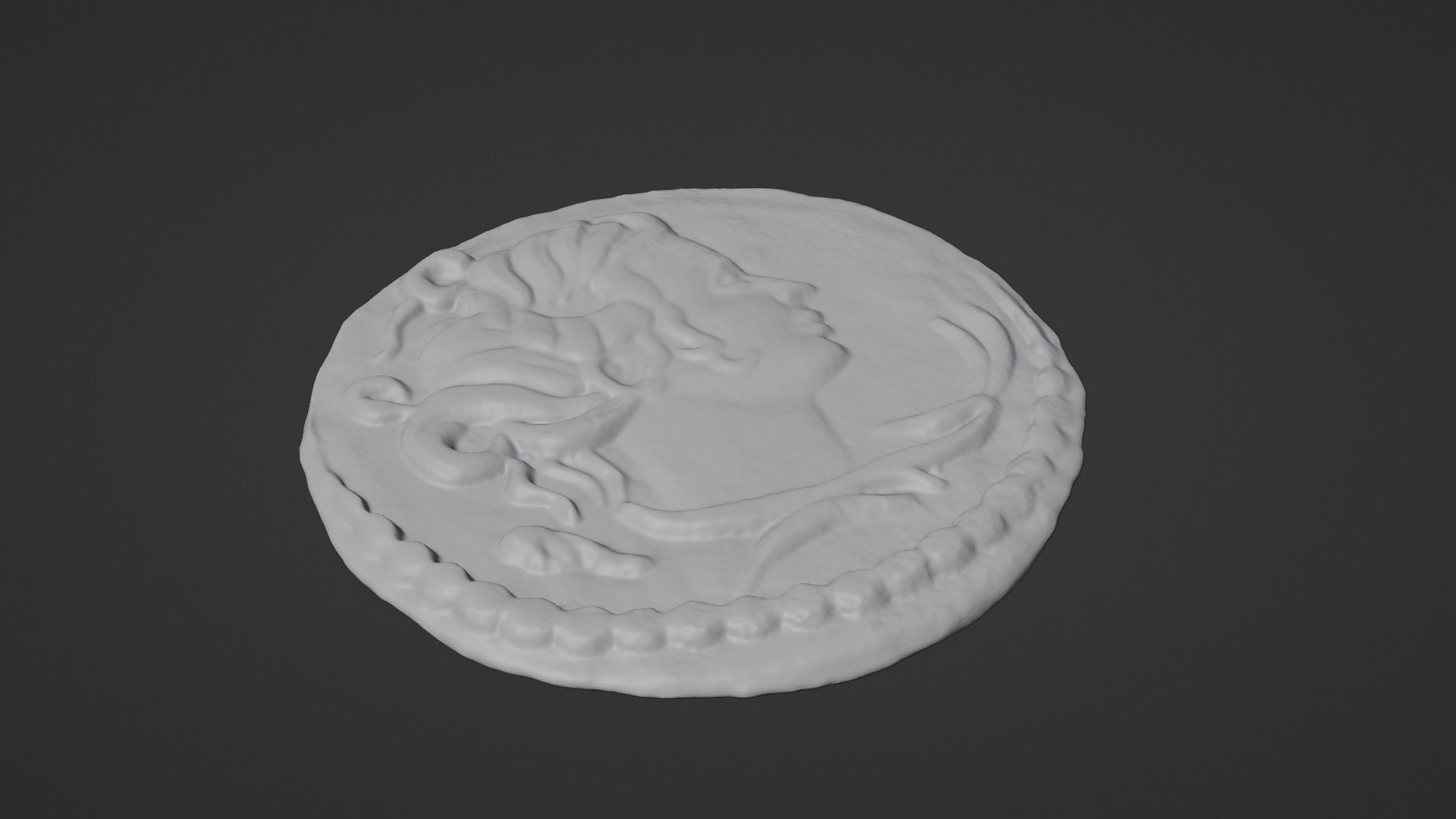 Ancient coin ALEXANDER Low-poly 3D model_14