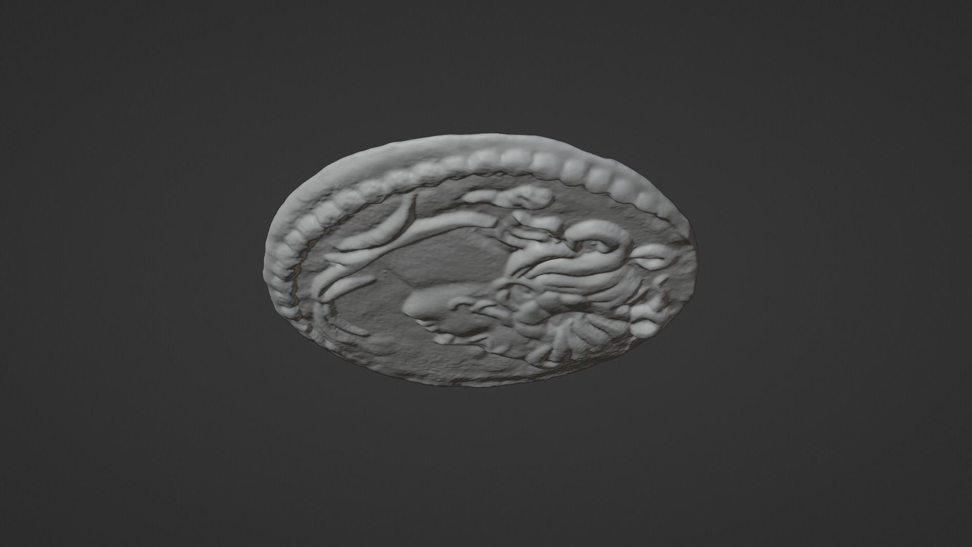 Ancient coin ALEXANDER Low-poly 3D model_15