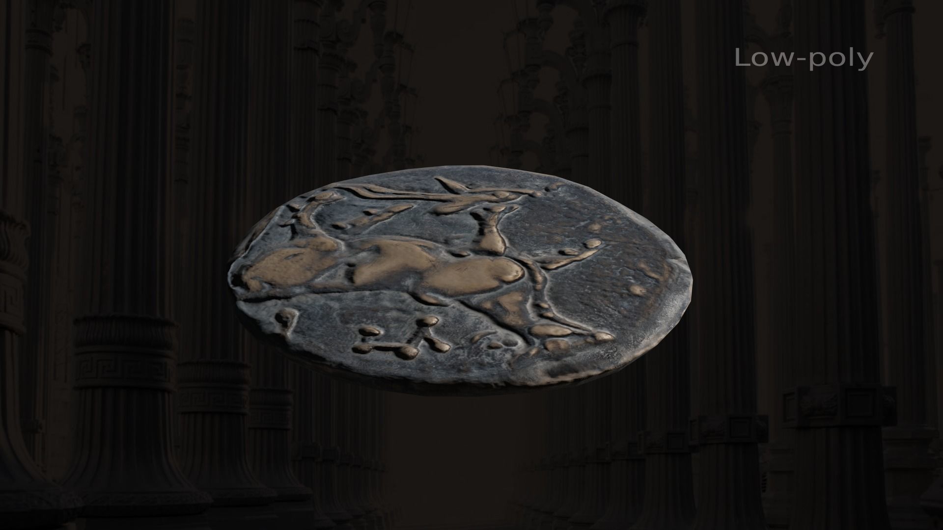 Ancient coin ALEXANDER Low-poly 3D model_9