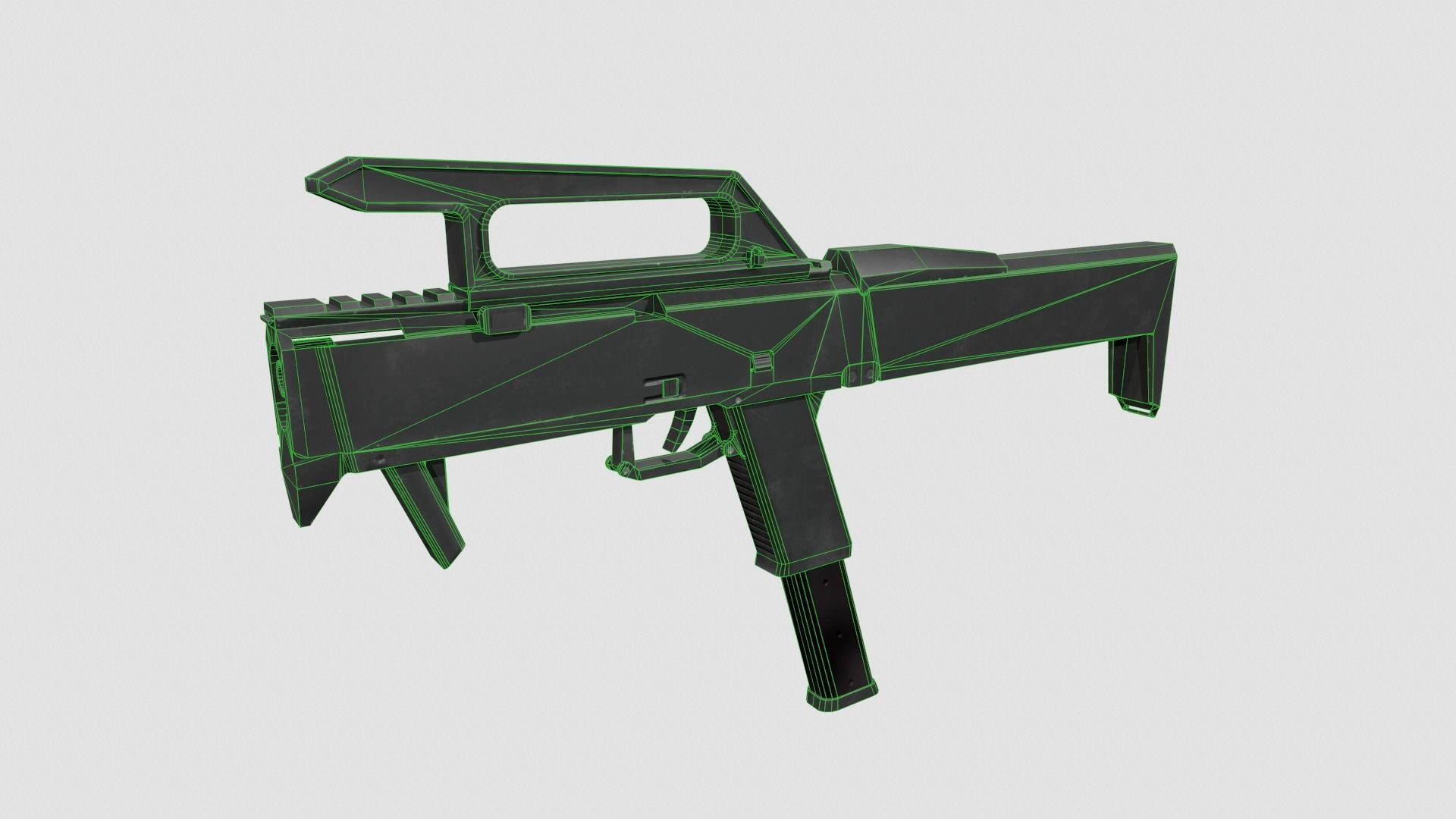 Magpul-FMG-9 gun Low-poly 3D model_2