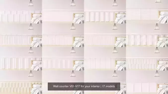 Wall counter V01-V17 for your interior 3D Model Collection