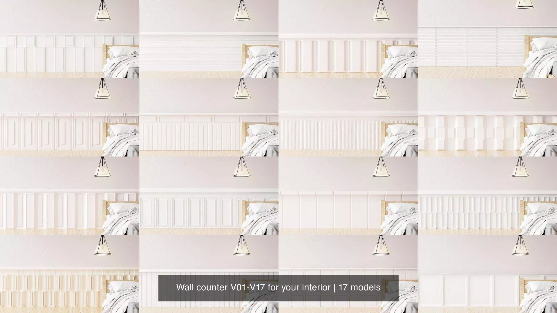 Wall counter V01-V17 for your interior 3D Model Collection_0