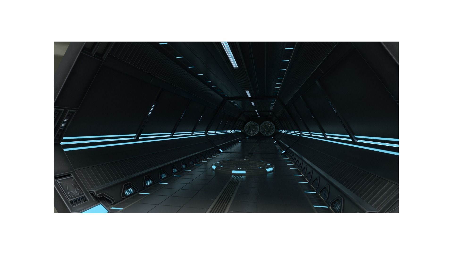 scifi tunnel scene 3D model_5
