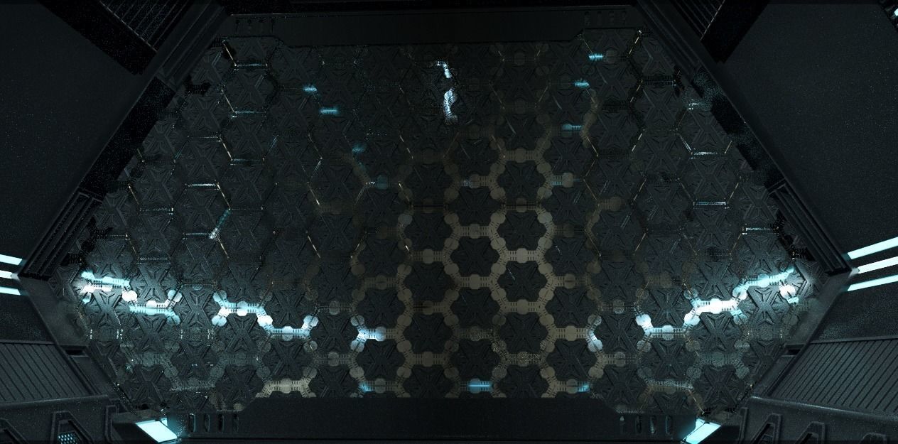 scifi tunnel scene 3D model_2