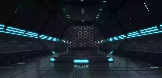 scifi tunnel scene 3D model