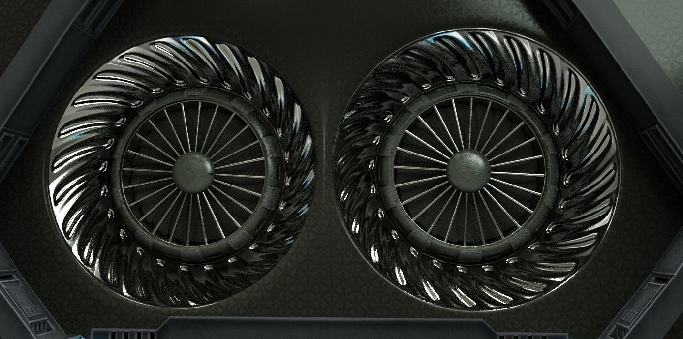 scifi tunnel scene 3D model_6