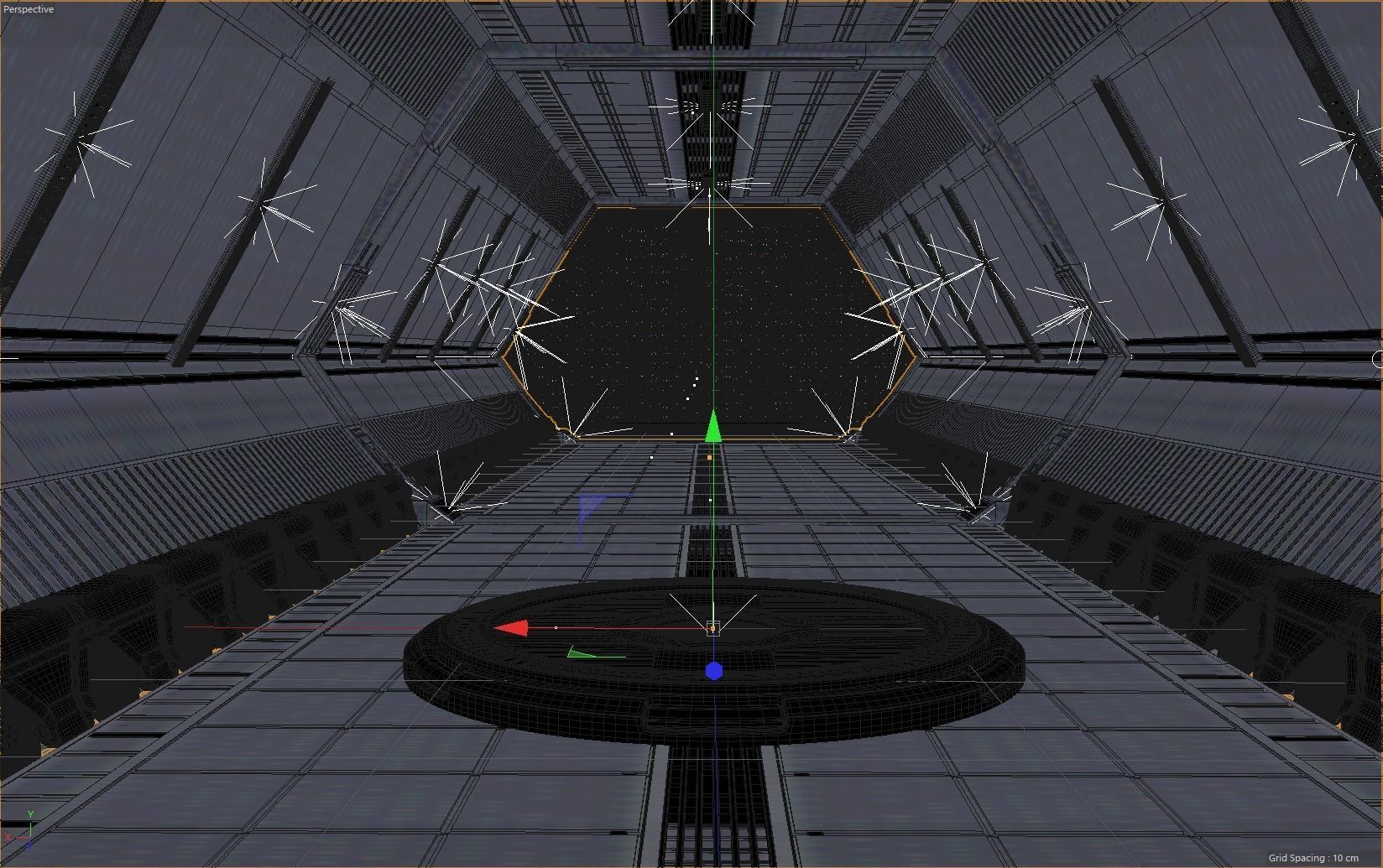 scifi tunnel scene 3D model_10