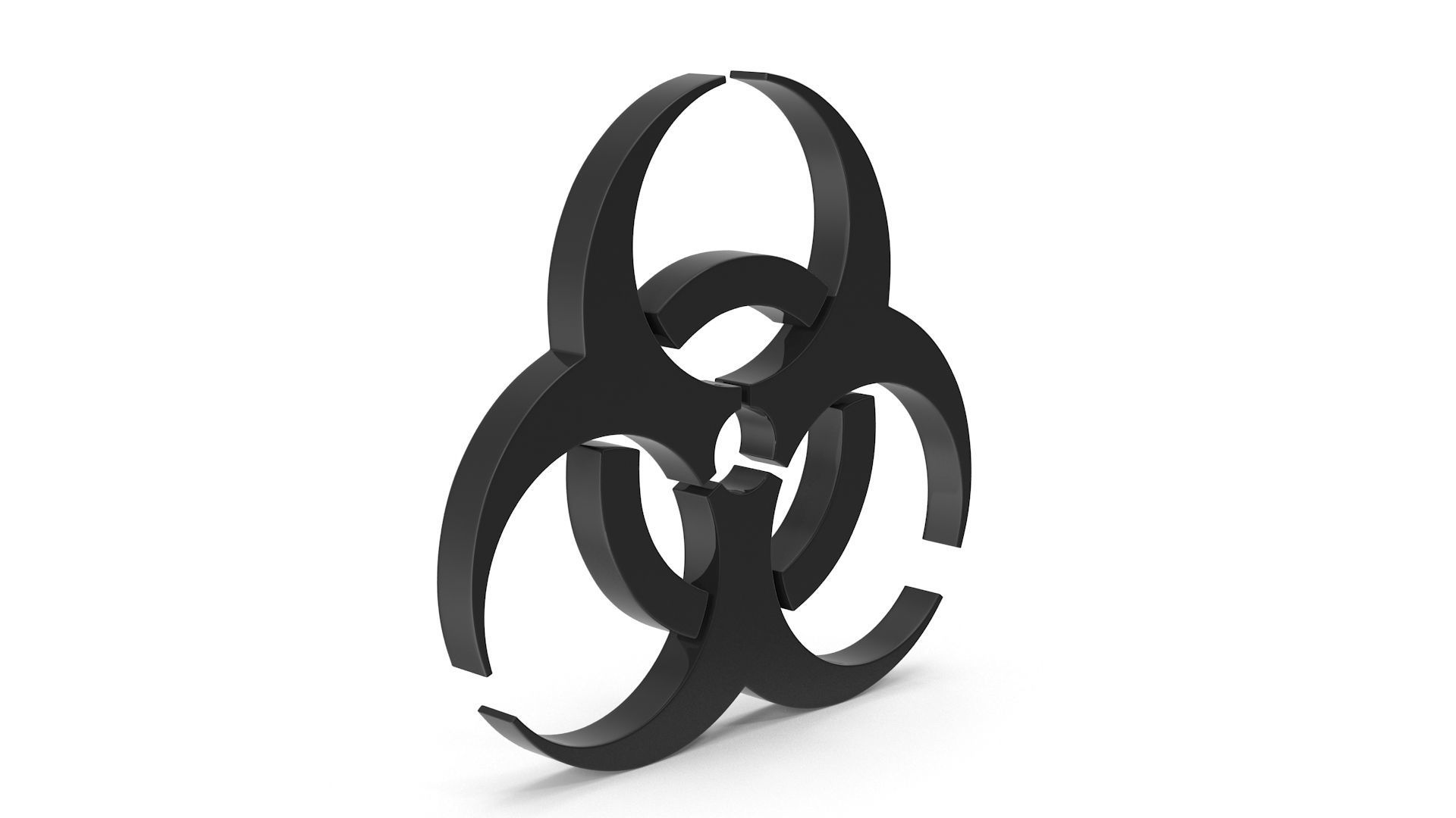 Biohazard Icon Low-poly 3D model_3