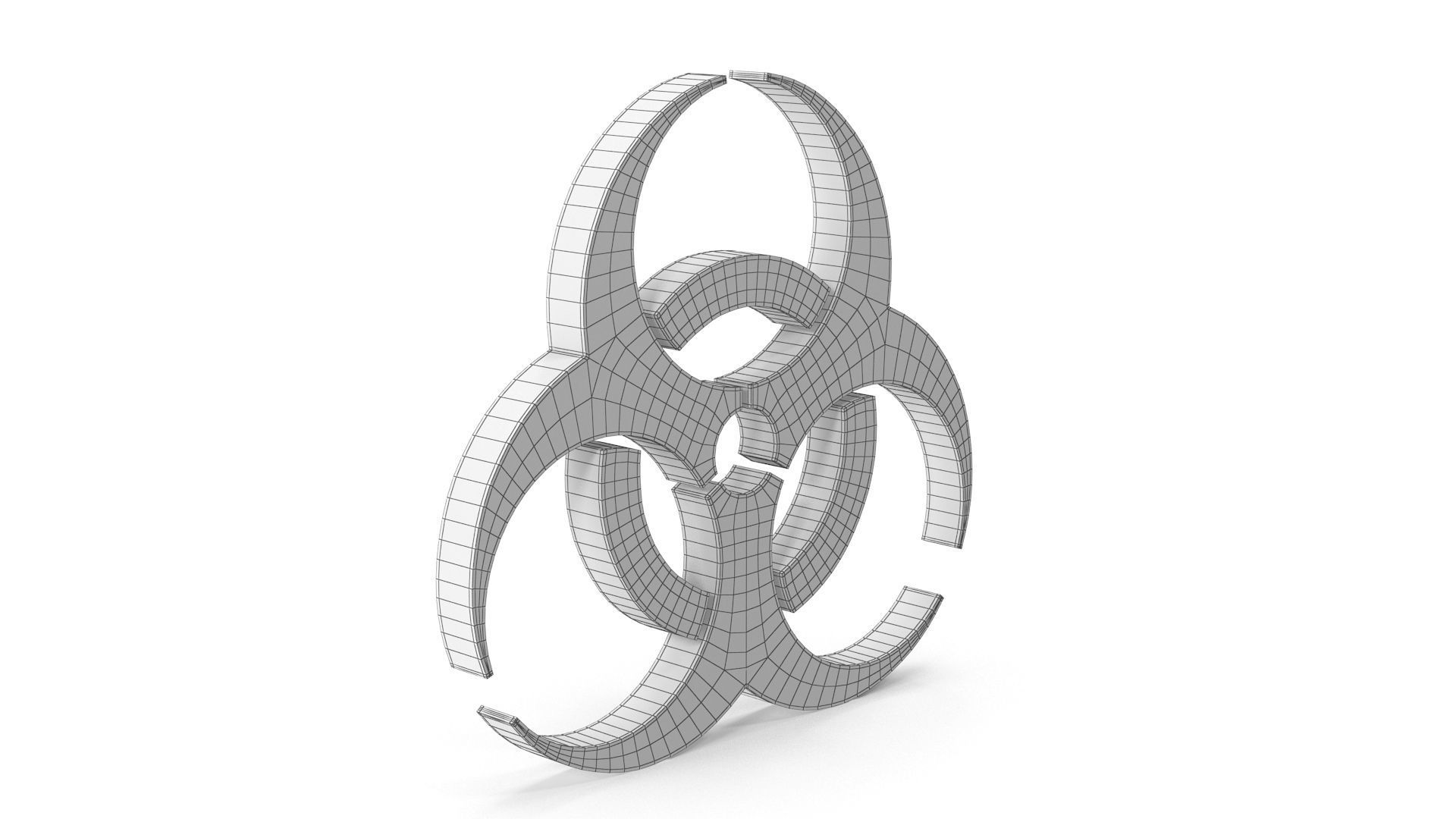 Biohazard Icon Low-poly 3D model_6