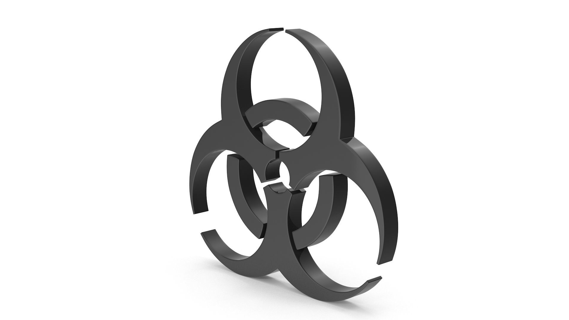 Biohazard Icon Low-poly 3D model_2