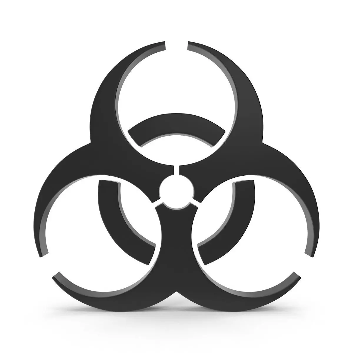 Biohazard Icon Low-poly 3D model_0